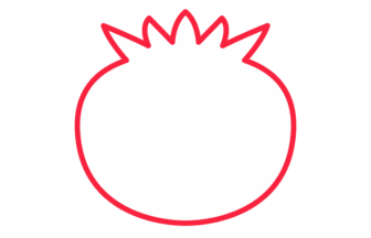 トマト形フレーム（シンプル線枠）