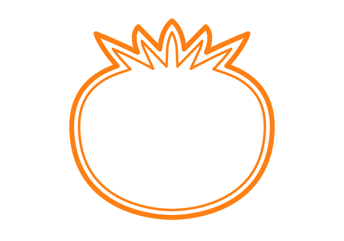 トマト形フレーム（二重線枠）