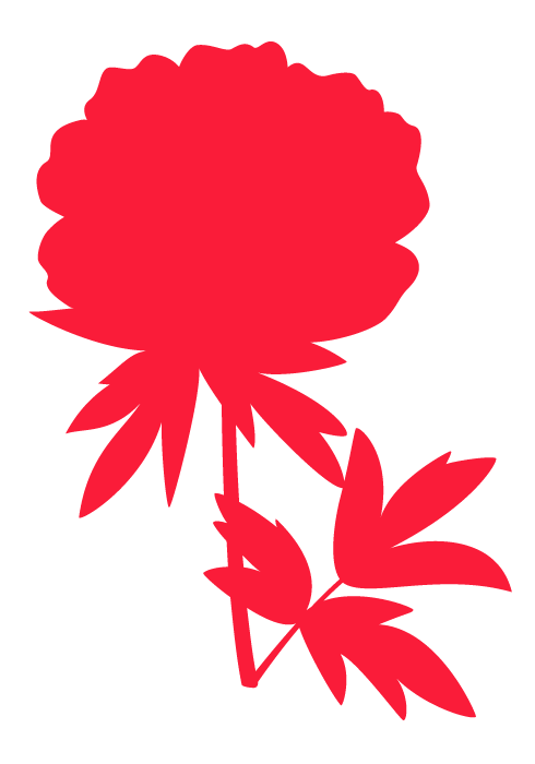 シルエットデザイン（ボタンの花）
