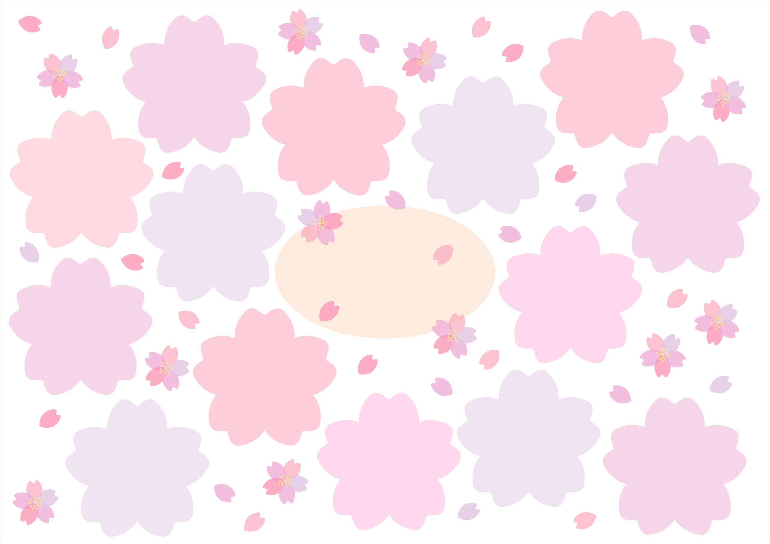 寄せ書き(横書き:サクラ14人用)