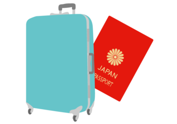 スーツケースとパスポート