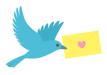 手紙を運ぶ青い鳥