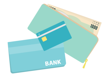 財布と銀行通帳とキャッシュカード
