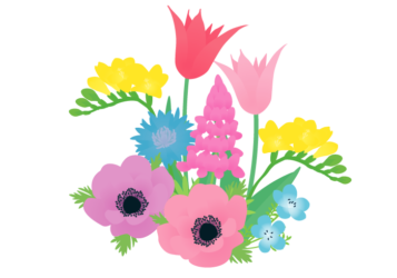 背景装飾の花（春の花）