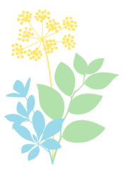 植物シルエット（花とグリーン）