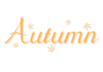 「Autumn（秋）」のカリグラフィー文字