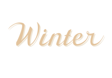 「Winter（冬）」のカリグラフィー文字