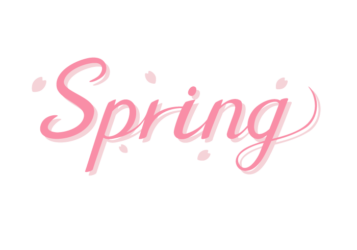 「Spring（春）」のカリグラフィー文字