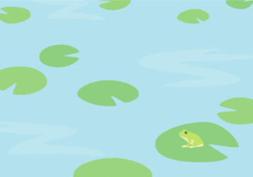 池とカエル