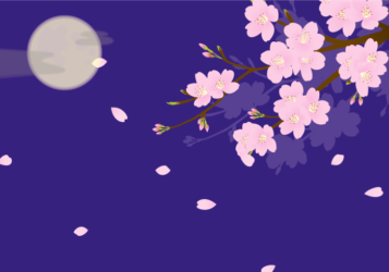 お花見（朧月の夜桜）