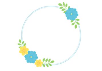 花の円形フレーム