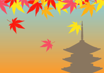 京都府（紅葉と塔）