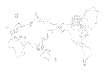 世界地図（白地図・線と塗りあり）