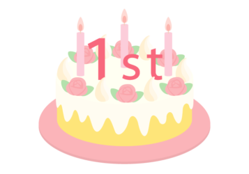 1周年記念ロゴ（ケーキ）