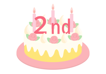 2周年記念ロゴ（ケーキ）