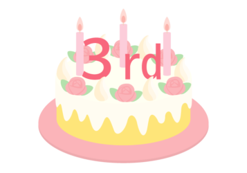 3周年記念ロゴ（ケーキ）