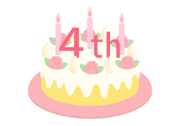 4周年記念ロゴ（ケーキ）