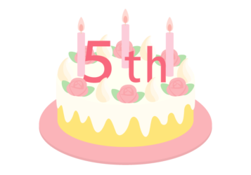 5周年記念ロゴ（ケーキ）