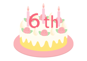 6周年記念ロゴ（ケーキ）