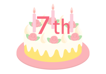 7周年記念ロゴ（ケーキ）