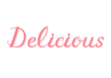 「Delicious」のカリグラフィー文字