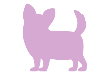 イヌ（犬）のシルエット形状枠（チワワ）