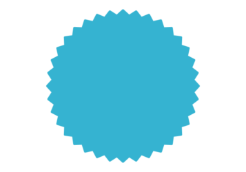 ギザギザ枠（青色の正円形）