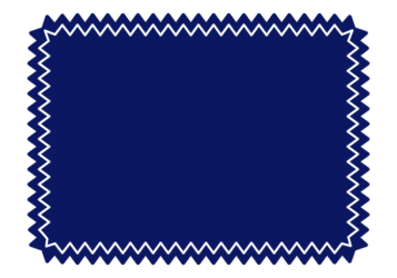 ギザギザ枠（紺色の長方形）