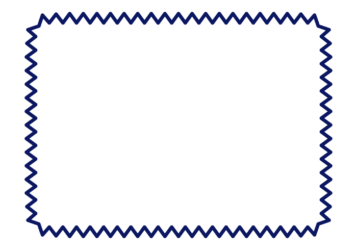 ギザギザ枠（紺色の長方形）