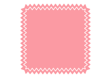 ギザギザ枠（ピンク色の正方形）