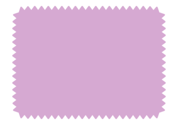 ギザギザ枠（ラベンダー色の長方形）