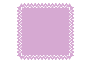 ギザギザ枠（ラベンダー色の正方形）