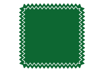 ギザギザ枠（深緑色の正方形）