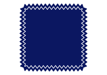 ギザギザ枠（紺色の正方形）