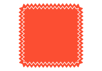 ギザギザ枠（赤色の正方形）
