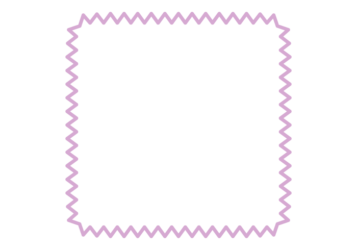 ギザギザ枠（ラベンダー色の正方形）