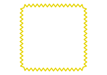 ギザギザ枠（金色の正方形）