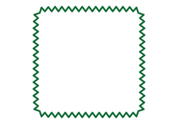 ギザギザ枠（深緑色の正方形）