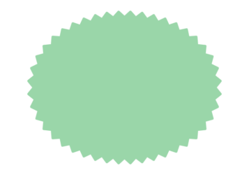ギザギザ枠（黄緑色の楕円形）