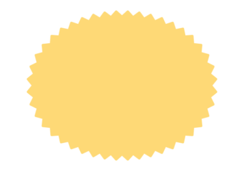 ギザギザ枠（オレンジ色の楕円形）