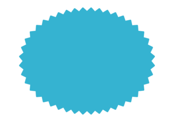 ギザギザ枠（青色の楕円形）