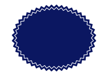 ギザギザ枠（紺色の楕円形）