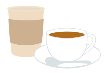 紙コップコーヒーとカップのコーヒー