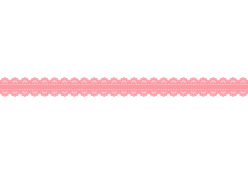 ピンク色のレースの飾り罫線