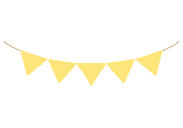 フラッグガーランド（三角旗：黄色）
