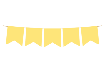 フラッグガーランド（バナー型：黄色）
