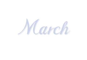 「3月（March）」のカリグラフィー文字