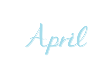 「4月（April）」のカリグラフィー文字