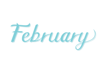 「2月（February）」のカリグラフィー文字
