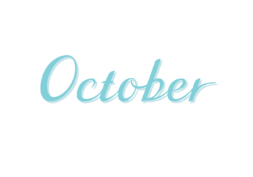 「10月（October）」のカリグラフィー文字